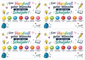Vorschau - Mal- und Bastelvorlagen - Schokolinsen zum Schulstart – 4 Geschenkvorlagen | kleine Aufmerksamkeit neues Schuljahr - Seite 1