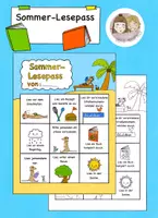 Vorschau - Arbeitsblätter - Sommerferien Lesepass, Sommer-Lesepass, Sommerferien Grundschule - Seite 1
