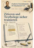 Vorschau - Arbeitsblätter - Zitieren und Textbelege sicher trainieren – Deutsch Klasse 9-10 - Deckblatt