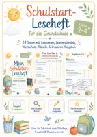 Vorschau - Arbeitsblätter - Schulstart-Leseheft für die Grundschule – 24 Seiten mit Lesetexten, Leseverständnis, Wortschatz-Rätseln & kreativen Aufgaben | Klasse 2–4 - Seite 1