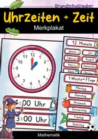 Vorschau - Poster - Uhrzeit lesen lernen Grundschule | Uhrzeiten Merkplakate für den Unterricht - Seite 1