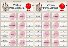 Vorschau - Fördermaterial/Inklusion - Wortartenland - Verben Klammerkarten zur Personalform (starke Verben) - Seite 3