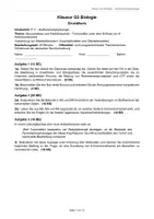 Vorschau - Arbeitsblätter - Klausur - Stoffwechselphysiologie – Wirkung von 6-Aminonicotinamid - Deckblatt