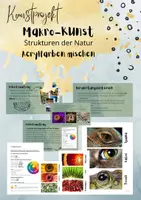 Vorschau - Arbeitsblätter - Makro-Kunst: Strukturen der Natur (Kunstprojekt) - Acrylfarben mischen - Deckblatt