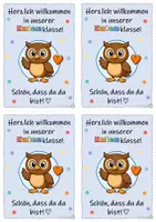 Vorschau - Anderer Materialtyp - Willkommenskarten Eulenklasse – Schön, dass du da bist! | Klassentier Eule | Grundschule - Seite 3