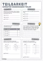Vorschau - Arbeitsblätter - Größter gemeinsamer Teiler (ggT) - Deckblatt