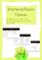 Vorschau - Arbeitsblätter - Wochenreflexion im Lerncoaching - Flipbook zur Selbstreflexion & Lernstandsbeobachtung - Deckblatt