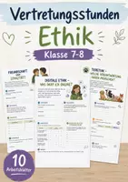 Vorschau - Stundenentwürfe - Vertretungsstunden Ethik Klasse 7-8 | 10 Arbeitsblätter - Deckblatt