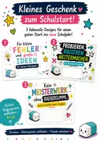 Vorschau - Mal- und Bastelvorlagen - Radiergummi zum Schulstart – kleines Geschenk für Schüler | 3 Vorlagen - Deckblatt