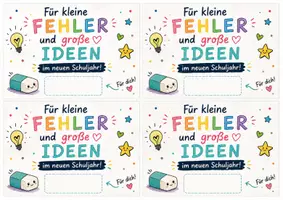 Vorschau - Mal- und Bastelvorlagen - Radiergummi zum Schulstart – kleines Geschenk für Schüler | 3 Vorlagen - Seite 1
