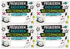 Vorschau - Mal- und Bastelvorlagen - Radiergummi zum Schulstart – kleines Geschenk für Schüler | 3 Vorlagen - Seite 2