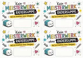 Vorschau - Mal- und Bastelvorlagen - Radiergummi zum Schulstart – kleines Geschenk für Schüler | 3 Vorlagen - Seite 3