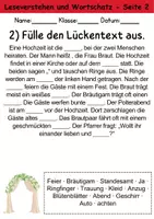 Vorschau - Arbeitsblätter - Hochzeit : Leseverstehen und Wortschatz - DaZ/DaF • Deutsch • Sachunterricht - Seite 2