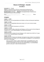 Vorschau - Arbeitsblätter - Klausur - Genetik: Genregulation - Deckblatt