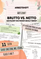 Vorschau - Arbeitsblätter - Brutto & Netto einfach erklärt | 11 Seiten Arbeitsheft | inkl. Lösung | Berufsorientierung | Klasse 8 und 9 - Deckblatt