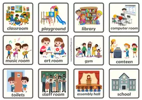 Vista previa - Hojas de trabajo - SCHOOL PLACES – COMPLETE VOCABULARY PACK - Portada