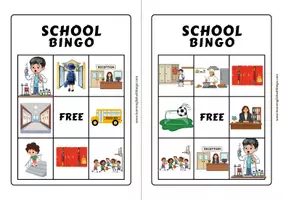 Vista previa - Juegos / Gamificación - SCHOOL BINGO – School Places | British English - página 2