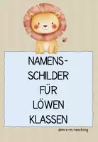 Vorschau - Bildkarten - Löwenklasse: Namensschilder für Tische & Garderoben Grundschule - Deckblatt