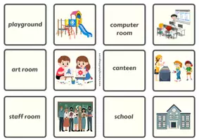 Vista previa - Juegos / Gamificación - School Places Memory Game | British English Vocabulary - página 2