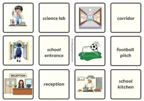 Vista previa - Juegos / Gamificación - School Places Memory Game | British English Vocabulary - página 3