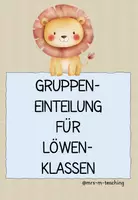 Vorschau - Bildkarten - Gruppentische Einteilung für Löwenklassen - Deckblatt