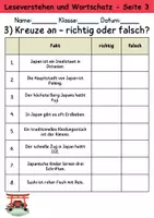 Vorschau - Mal- und Bastelvorlagen - Japan : Leseverstehen und Wortschatz - DaZ/DaF • Deutsch • Sachunterricht - Seite 3