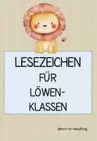 Vorschau - Poster - Löwenklasse: Lesezeichen Motivation Aufmerksamkeit Schulbeginn - Deckblatt