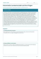 Vorschau - Arbeitsblätter - Arbeitsblatt Erdkunde Klasse 9 – Industrielle Landwirtschaft und ihre Folgen - Deckblatt