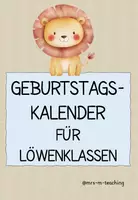 Vorschau - Anderer Materialtyp - Löwenklasse: Geburtstagskalendern Wimpelkette Klassenorga - Deckblatt
