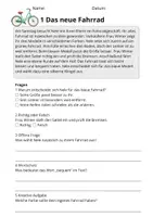 Vorschau - Stundenentwürfe - Lesetraining Fahrräder | Leseverständnis Klasse 3 - Seite 3