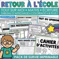Aperçu - Jeux - Activités de rentrée scolaire première semaine Tout sur moi - Page de couverture