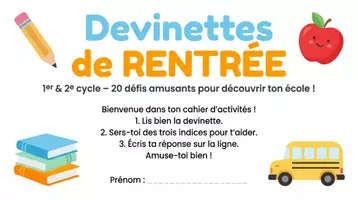 Aperçu - Feuilles d'exercices - Devinettes de RENTRÉE SCOLAIRE avec corrigés - Page 1