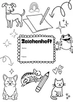 Vorschau - Arbeitsblätter - Deckblätter für A4 Zeichenhefte Kunstunterricht - Seite 1