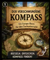 Vorschau - Spiele - Escape Room - Kartenarbeit und Kompass (Sachunterricht Klasse 3) - Deckblatt