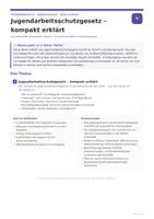 Vorschau - Unterrichtsreihen - Jugendarbeitsschutzgesetz Unterrichtsmaterial – Arbeitszeiten, Pausen, Rechte & Pflichten | WiSo & Recht | Berufsschule & Berufskolleg - Seite 1