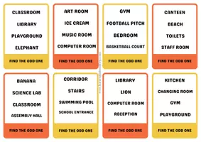 Vista previa - Juegos / Gamificación - School Places – Odd One Out | English Vocabulary Game - página 2