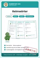 Vorschau - Arbeitsblätter - Reimwörter – Deutsch Kl. 1 - Deckblatt