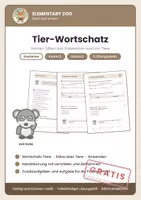 Vorschau - Arbeitsblätter - Tier-Wortschatz – Deutsch Kl. 2 - Deckblatt