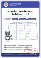 Vorschau - Arbeitsblätter - Hundertertafel & Zahlenstrahl bis 100 - Kl. 1/2 | Mathematik - Deckblatt