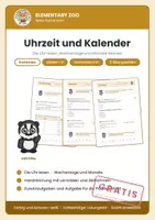 Vorschau - Arbeitsblätter - Uhrzeit & Kalender – Lernmaterial Kl. 1/2 - Deckblatt