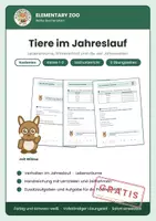 Vorschau - Arbeitsblätter - Tiere im Jahreslauf – Sachunterricht Kl. 1/2 - Deckblatt