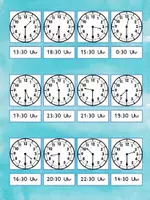 Vorschau - Stationenlernen - Klettmappe Uhrzeiten: halbe Stunden (13 bis 24 Uhr) - Seite 3