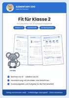 Vorschau - Arbeitsblätter - Fit für Kl. 2 – Wiederholung Zahlenraum 10 - 20 - Deckblatt