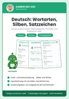 Vorschau - Arbeitsblätter - Deutsch Kl 2: Wortarten, Silben, Satzzeichen - Deckblatt