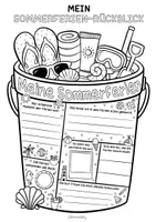 Vorschau - Arbeitsblätter - Rückblick auf die Sommerferien - Doodle Steckbrief zum Schulstart - Seite 1