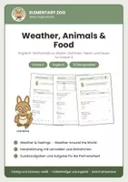 Vorschau - Arbeitsblätter - Englisch Kl. 4: Weather, Animals & Food - Deckblatt