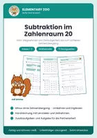 Vorschau - Arbeitsblätter - Subtraktion bis 20 – Kl. 1/2 | Mathematik - Deckblatt