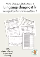 Vorschau - Unterrichtsreihen - Eingangsdiagnostik Mathe Klasse 2 Wiederholungsheft Ferienheft Übungsheft - Deckblatt