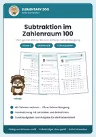 Vorschau - Arbeitsblätter - Subtraktion bis 100 – Kl. 2 | Mathematik - Deckblatt
