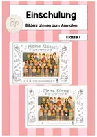 Vorschau - Mal- und Bastelvorlagen - Einschulung - Bilderrahmen zum Ausmalen - Deckblatt